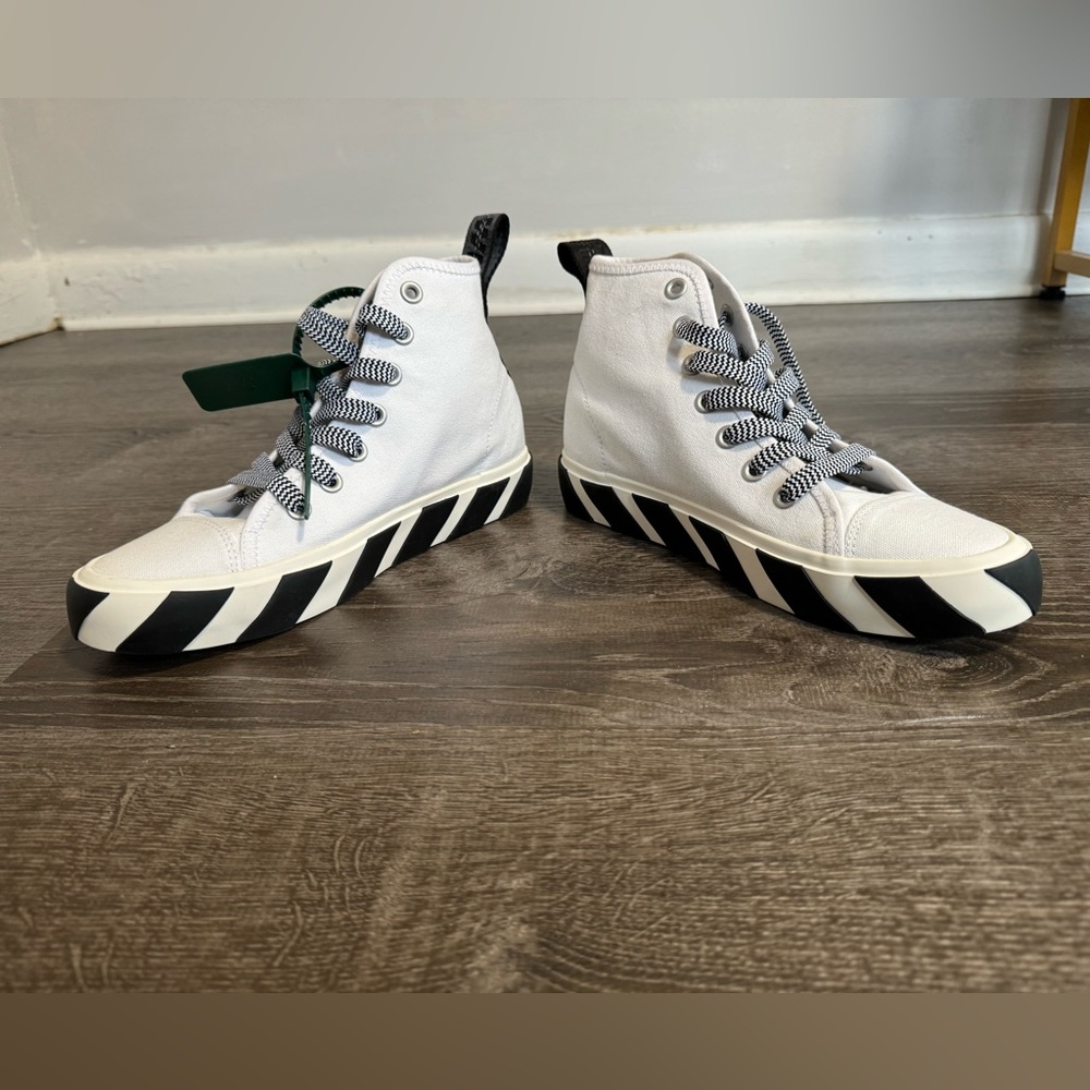 OFF-WHITE***White High Top Sneakers***EU 39 US 9 $560 - Picture 6 of 8